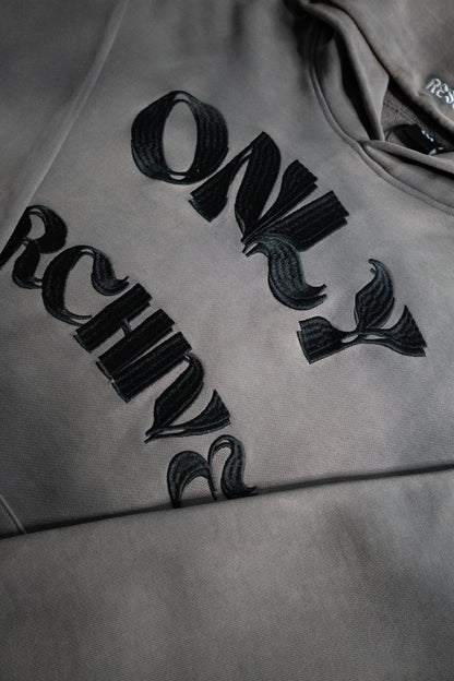 VINTAGE ONLY ARCHIVES HOODIE (WASHED GREY)