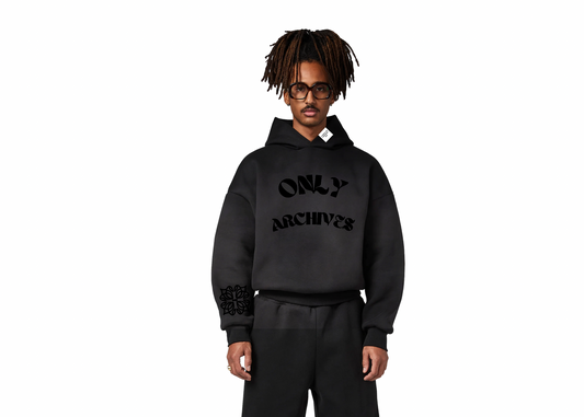 AGED ONLY ARCHIVES HOODIE (JET BLACK FADED)