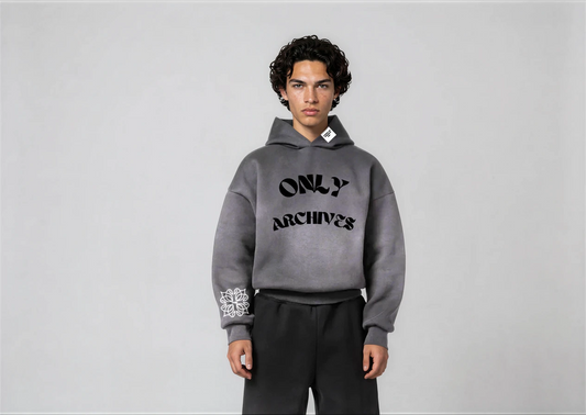 VINTAGE ONLY ARCHIVES HOODIE (WASHED GREY)